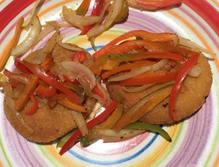 Tortitas de pollo con chile pimiento